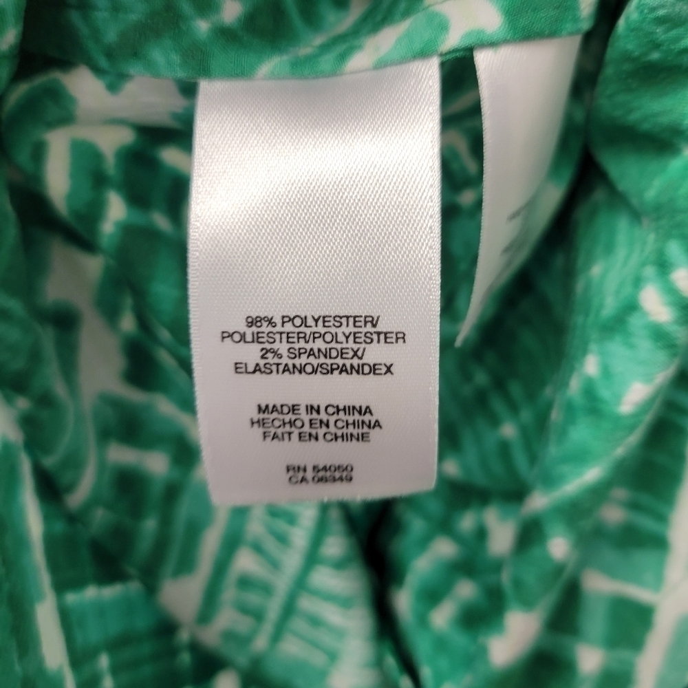 Anne Klein Blouse Green White S - Picture 5 of 6